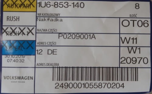 etykieta produktu