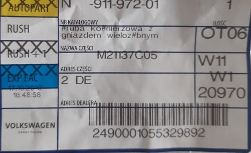 etykieta produktu