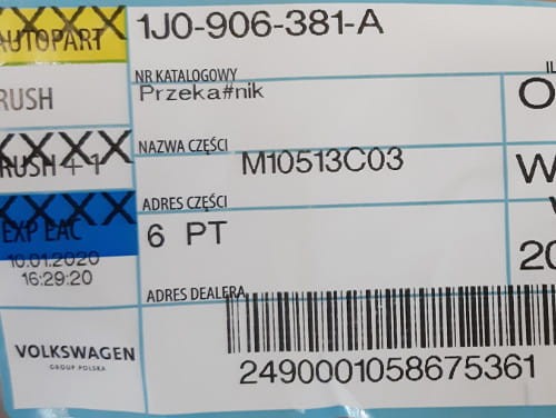 etykieta produktu