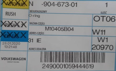 etykieta produktu