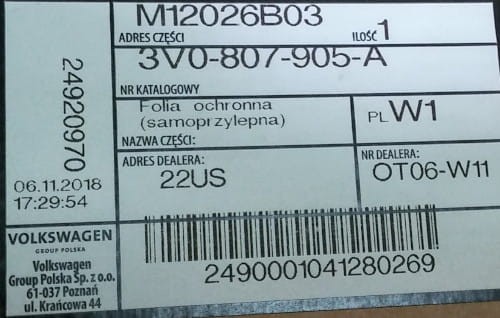 etykieta produktu