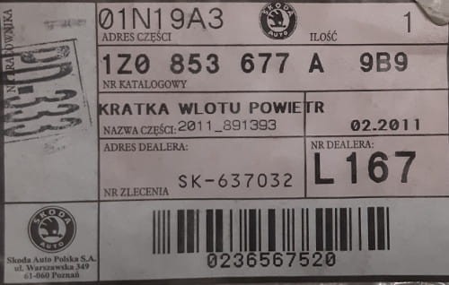 etykieta produktu
