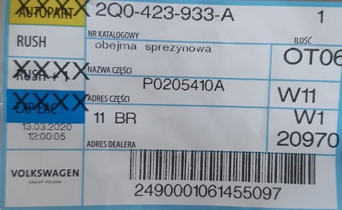etykieta produktu