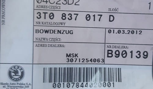etykieta produktu