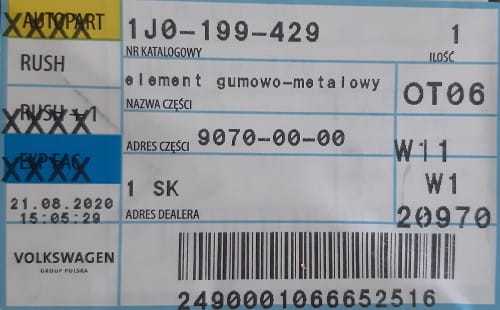 etykieta produktu