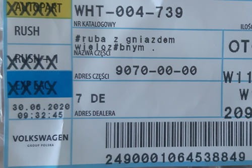 etykieta produktu