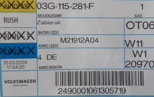 etykieta produktu