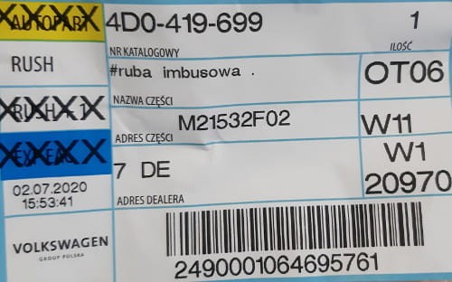 etykieta produktu