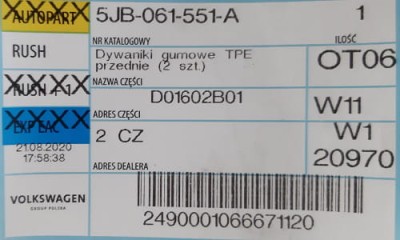 etykieta produktu