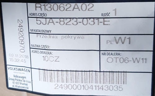 etykieta produktu
