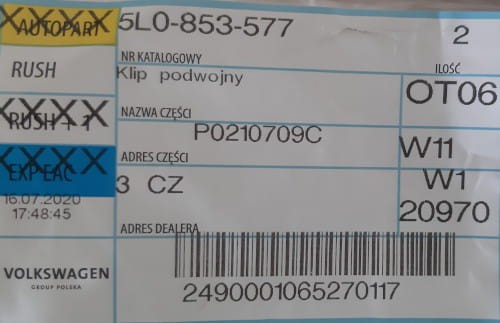 etykieta produktu