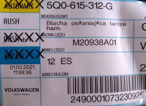 etykieta produktu