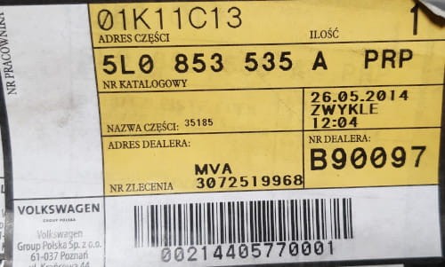 etykieta produktu