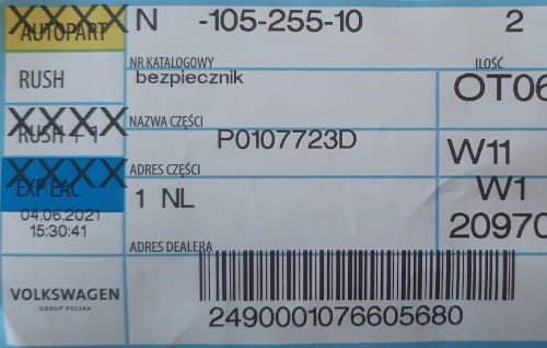 etykieta produktu