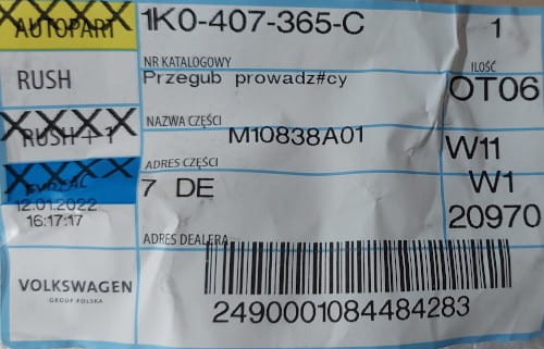 etykieta produktu