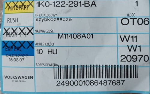 etykieta produktu