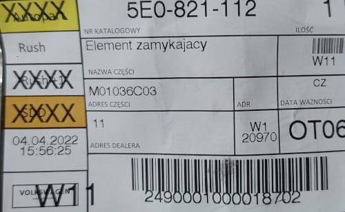 etykieta produktu