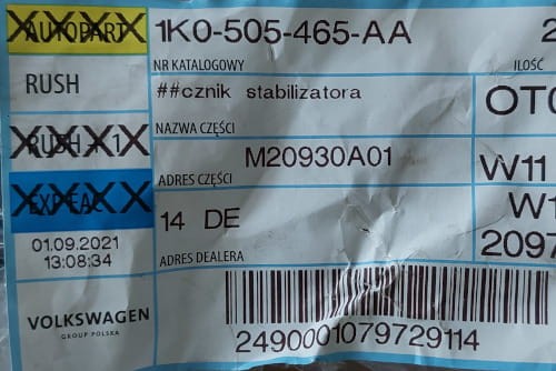 etykieta produktu