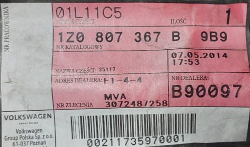 etykieta produktu