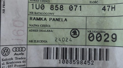 etykieta produktu