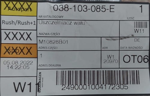 etykieta produktu