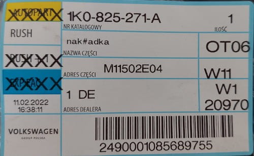 etykieta produktu