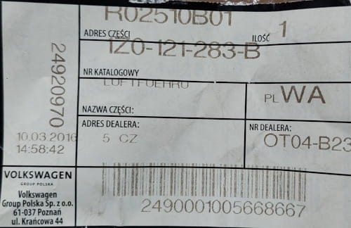 etykieta produktu