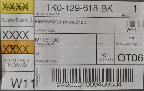 etykieta produktu