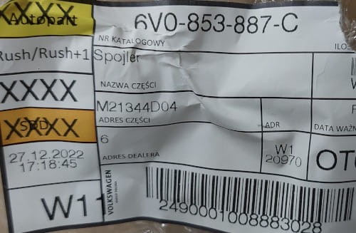 etykieta produktu