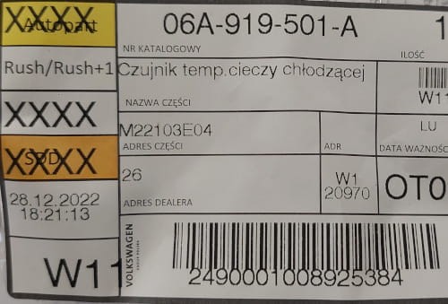 etykieta produktu