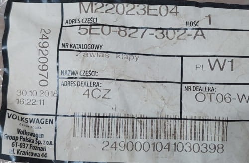 etykieta produktu