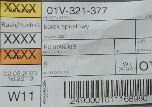 etykieta produktu