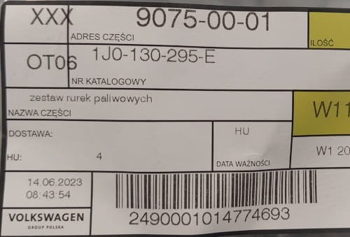 etykieta produktu