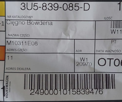 etykieta produktu