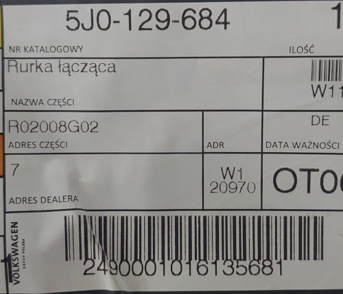 etykieta produktu