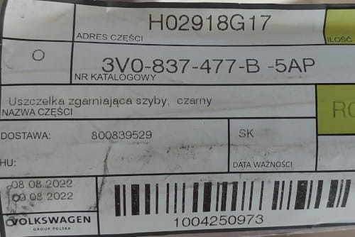 etykieta produktu
