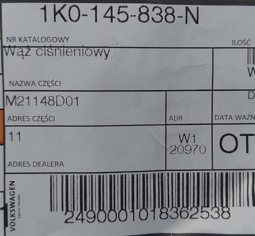 etykieta produktu