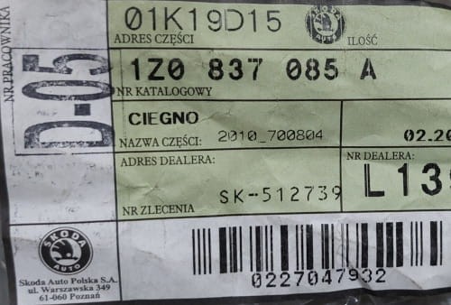 etykieta produktu