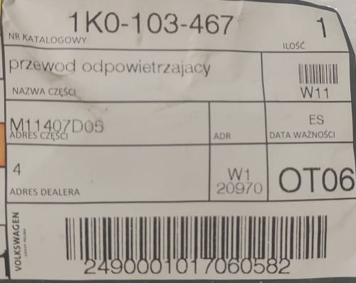 etykieta produktu