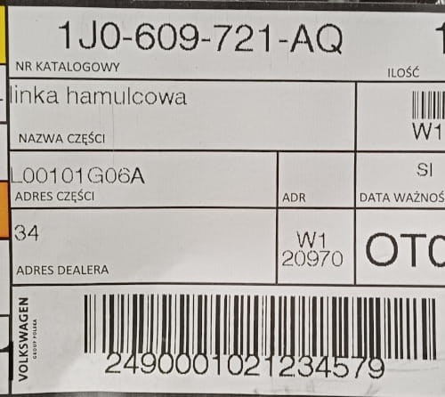 etykieta produktu