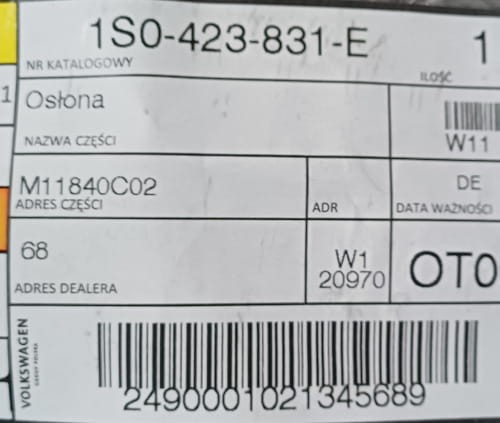 etykieta produktu