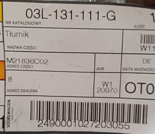 etykieta produktu