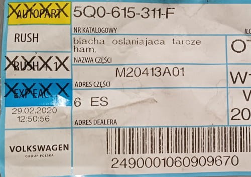 etykieta produktu