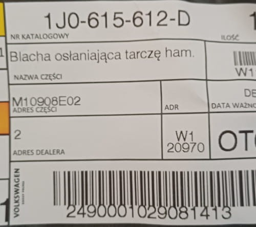 etykieta produktu