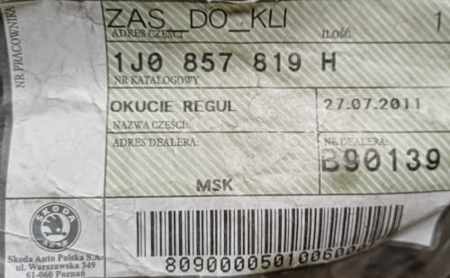 Etykieta produktu