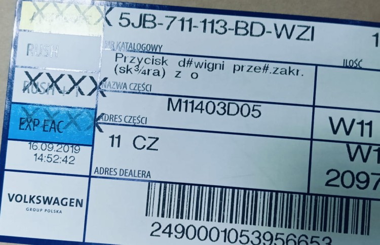 Etykieta produktu