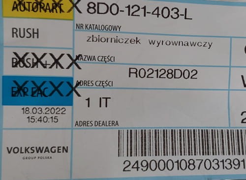 etykieta produktu
