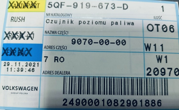 etykieta produktu