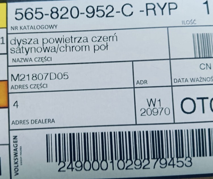 etykieta produktu