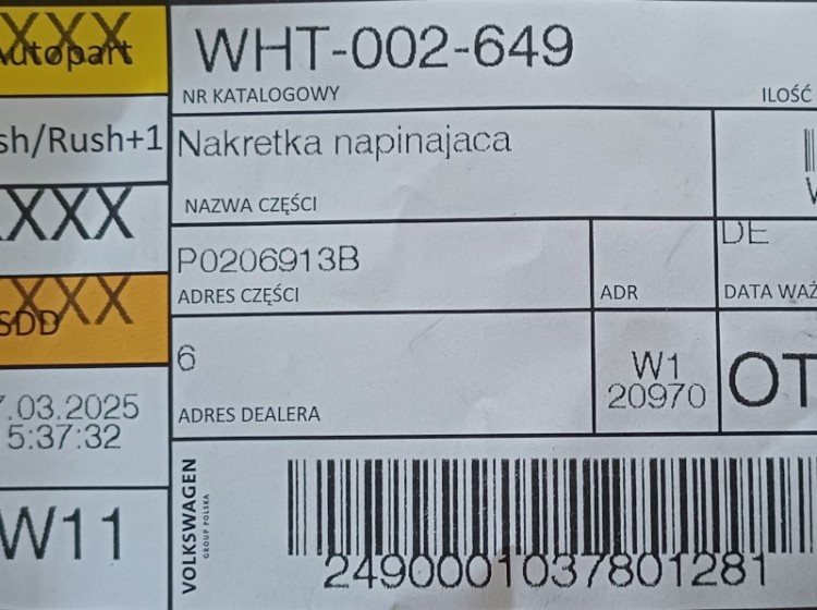 etykieta produktu